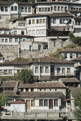 Fototapeta na wymiar traditional balkan houses in old town of berat albania