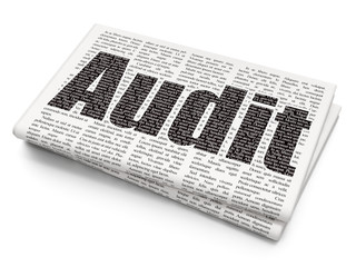 Business concept: Audit on Newspaper background
