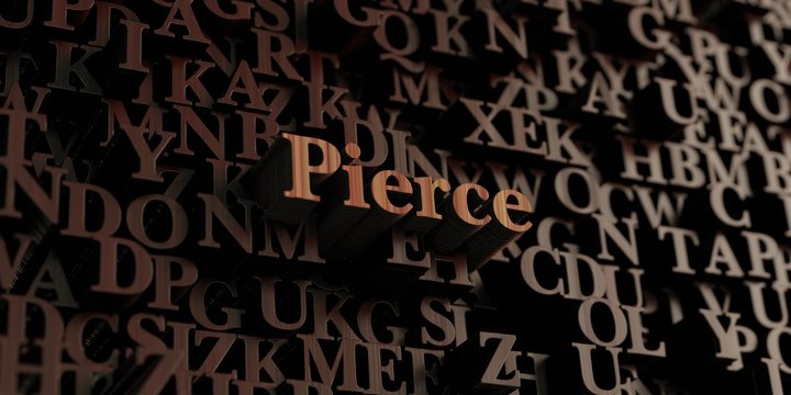 Pierce - Wooden 3D rendered letters/message.  Can be used for an online banner ad or a print postcard.