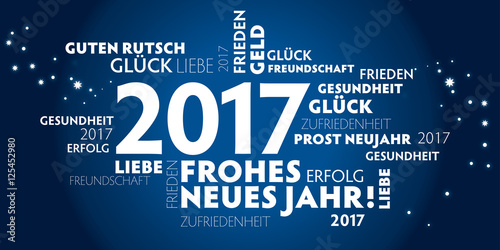 "2017 Neujahrsgruss blau deutsch" Stockfotos und lizenzfreie Vektoren