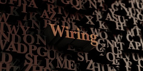 Wiring - Wooden 3D rendered letters/message.  Can be used for an online banner ad or a print postcard.