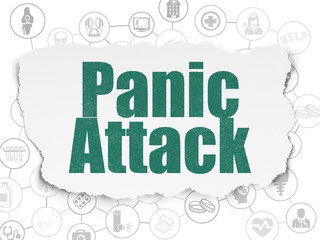 Healthcare concept: Panic Attack on Torn Paper background