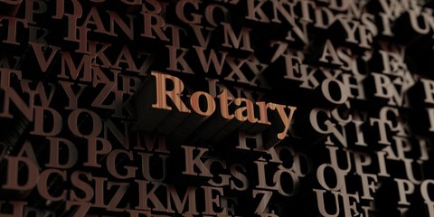 Rotary - Wooden 3D rendered letters/message.  Can be used for an online banner ad or a print postcard.