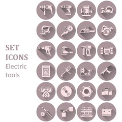 Icons of various electric tools