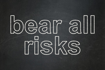 Obraz premium Insurance concept: Bear All Risks on chalkboard background