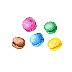 watercolor drawing macaroons