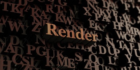 Render - Wooden 3D rendered letters/message.  Can be used for an online banner ad or a print postcard.