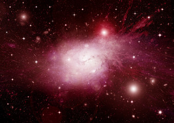 Fototapeta premium Stars, dust and gas nebula in a far galaxy