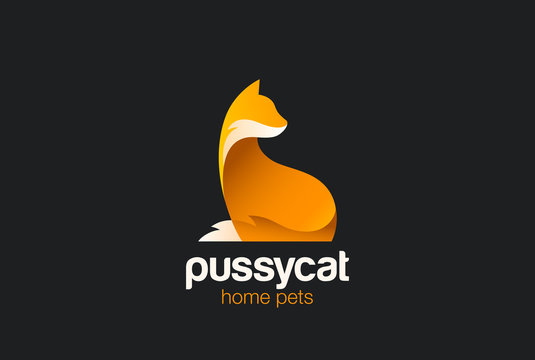 Cat Logo design vector. Home pets care veterinary clinic icon