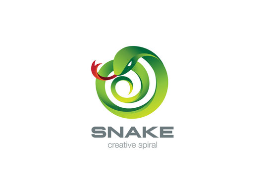 Snake Logo circle shape design vector. Viper Logotype icon