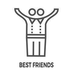 Best friends line icon