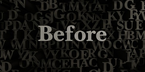Before - Stock image of 3D rendered metallic typeset headline illustration.  Can be used for an online banner ad or a print postcard.