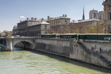 View of Seine River and Cite Island - Paris, France, Europe.
