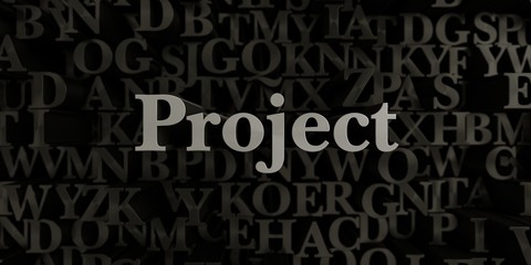 Project - Stock image of 3D rendered metallic typeset headline illustration.  Can be used for an online banner ad or a print postcard.