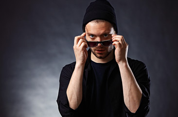 Portrait of young handsome man in t-shirt.