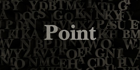 Point - Stock image of 3D rendered metallic typeset headline illustration.  Can be used for an online banner ad or a print postcard.