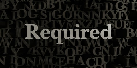 Required - Stock image of 3D rendered metallic typeset headline illustration.  Can be used for an online banner ad or a print postcard.