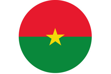 Burkina Faso flag ,Burkina Faso national flag illustration symbol.Circle flag illustration design
