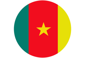 Cameroon flag ,Cameroon national flag illustration symbol.Circle flag illustration design