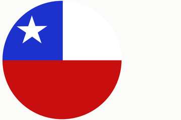 Chile flag ,Chile national flag illustration symbol.   circle illustration design