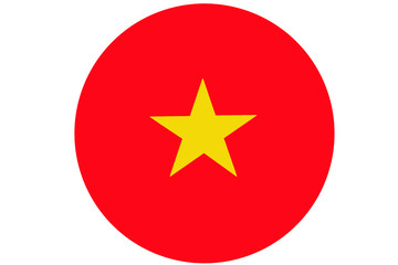 Vietnam flag ,Vietnam national flag illustration symbol. Circle flag illustration design