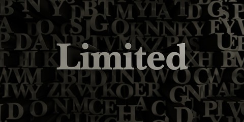 Limited - Stock image of 3D rendered metallic typeset headline illustration.  Can be used for an online banner ad or a print postcard.