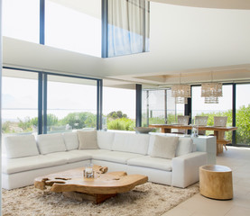 modern living room in bright colors