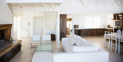 modern living room in bright colors