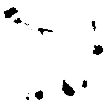 Cape Verde black map on white background vector