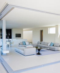 modern living room in bright colors