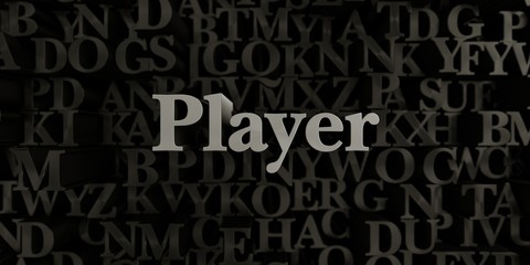 Player - Stock image of 3D rendered metallic typeset headline illustration.  Can be used for an online banner ad or a print postcard.
