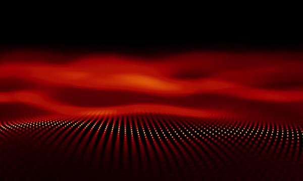 Seamless Loop. Futuristic Red Particles Wave Abstract Background - Creative Design Element.