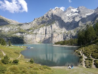 Lake Oeschinesee at Switzerland 