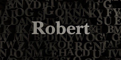 Robert - Stock image of 3D rendered metallic typeset headline illustration.  Can be used for an online banner ad or a print postcard.