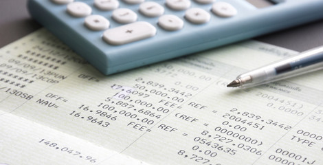 Saving Account Book and Statement from Bank for Business Finance Loan