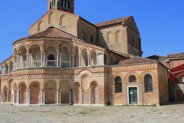 Fototapeta na wymiar Basilica dei Santi Maria e Donato on the island of Murano. Venice and the Venetian lagoon of the island of Murano is UNESCO World Heritage Site