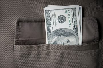 Dollar money in pocket