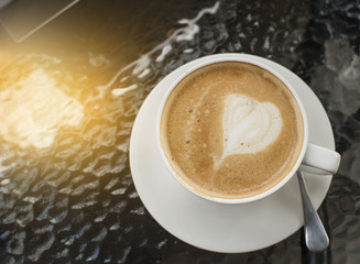 coffee cup morning on the table.