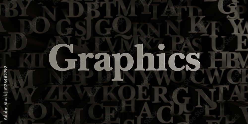 Fototapete graphics - stock image of 3d rendered metallic typeset headline illustration. can be used for an onl