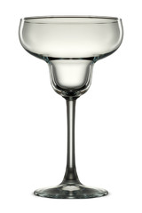 Empty margarita glass isolated on white background.