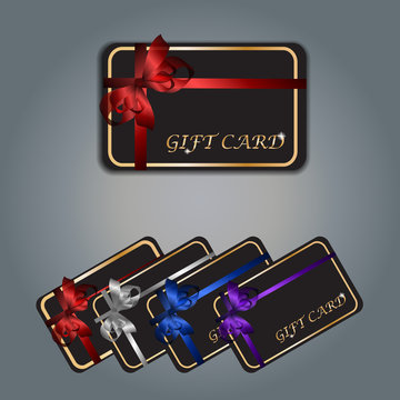 gift card with realistic ribbon
