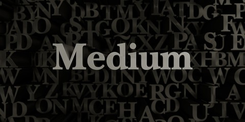 Fototapeta na wymiar Medium - Stock image of 3D rendered metallic typeset headline illustration. Can be used for an online banner ad or a print postcard.