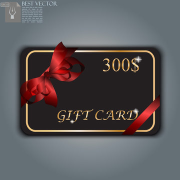 gift card with realistic ribbon