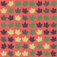 Obraz premium Seamless autumn colorful pattern with maple leafs