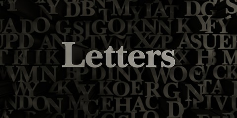 Letters - Stock image of 3D rendered metallic typeset headline illustration.  Can be used for an online banner ad or a print postcard.