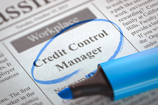 Now Hiring Credit Control Manager. 3D.