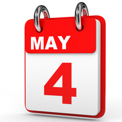 May 4. Calendar on white background.