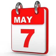 May 7. Calendar on white background.