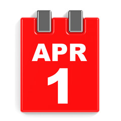 Fototapeta premium April 1. Calendar on white background.
