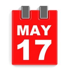 May 17. Calendar on white background.